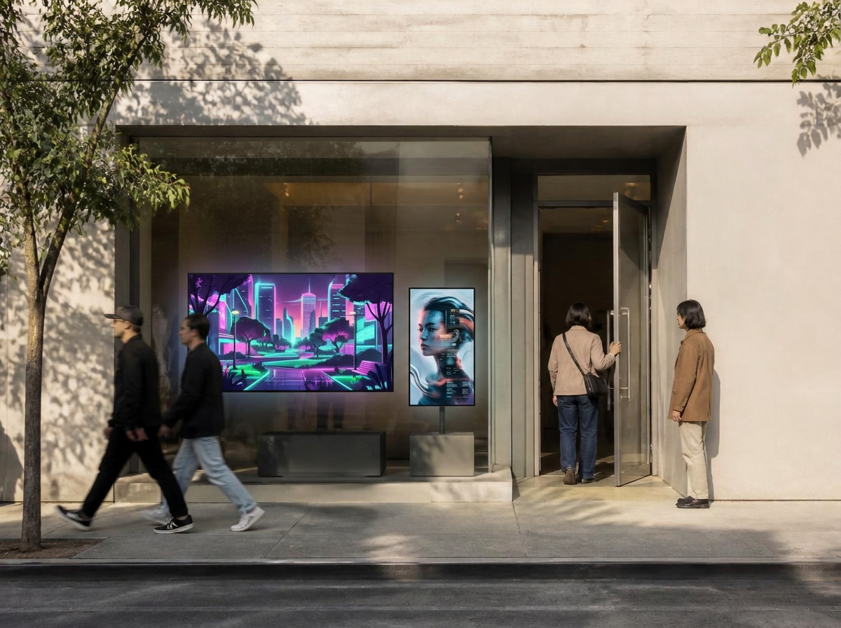 Illustrative AI Media Lab gallery storefront in the Culver City Arts District